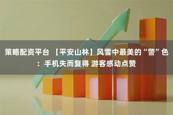 策略配资平台 【平安山林】风雪中最美的“警”色:手机失而复得 游客感动点赞